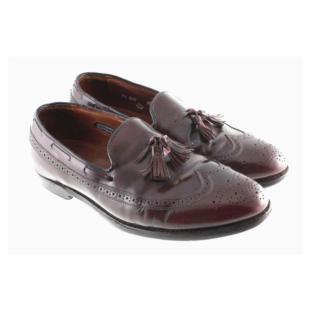 Bostonian FootSaver Men's Oxblood Leather Wingtip Loafers Size 9.5 E/C USA